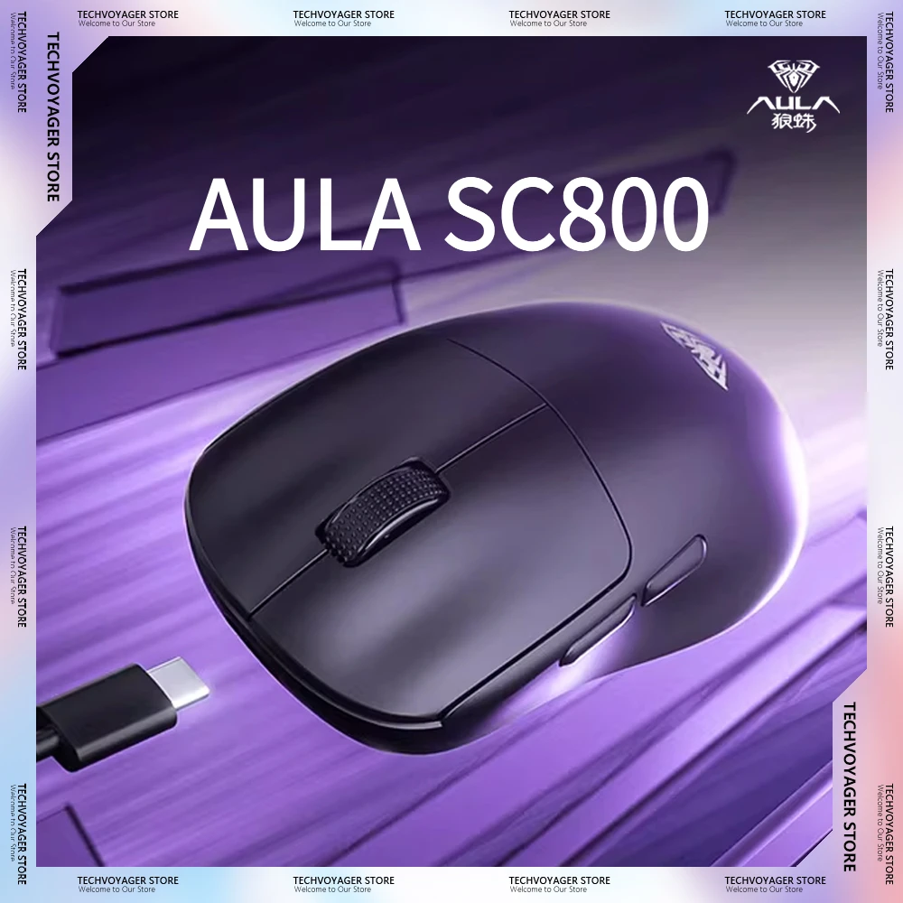 Esports Gaming Mouse Wireless - AULA SC800 Gaming Mouse Paw3395 Sensor