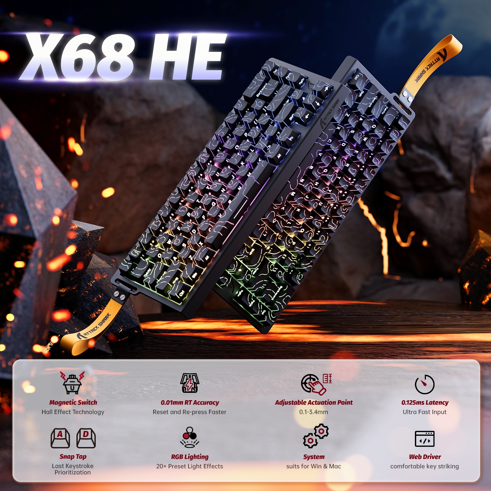 Esports Gaming Uk - ATTACK SHARK X68 HE Wired 8KHz