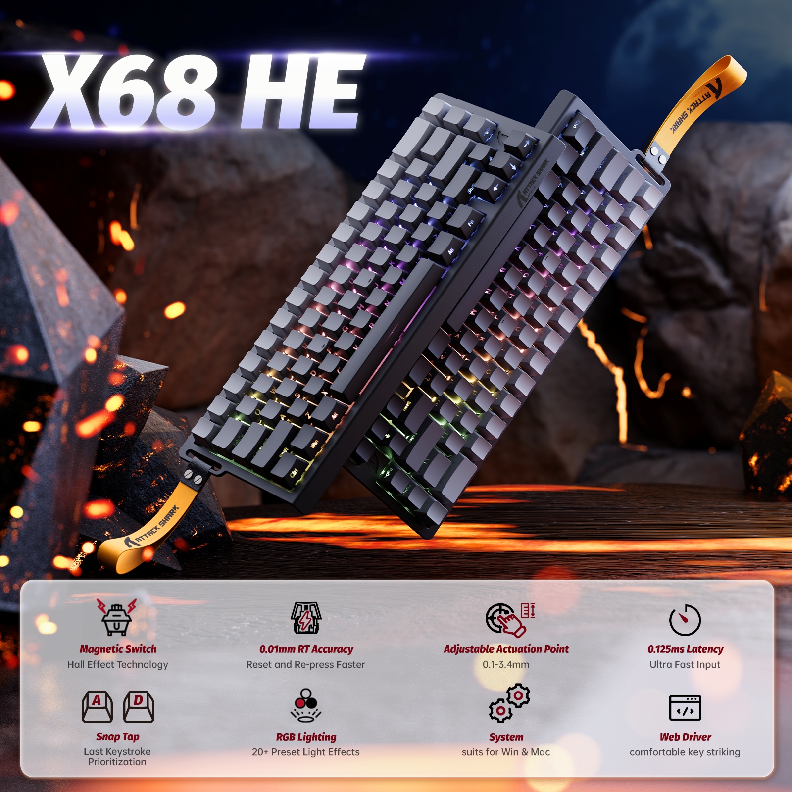 ATTACK SHARK X68 HE  Wired 8KH - Esports Gaming Uk reseña y precio