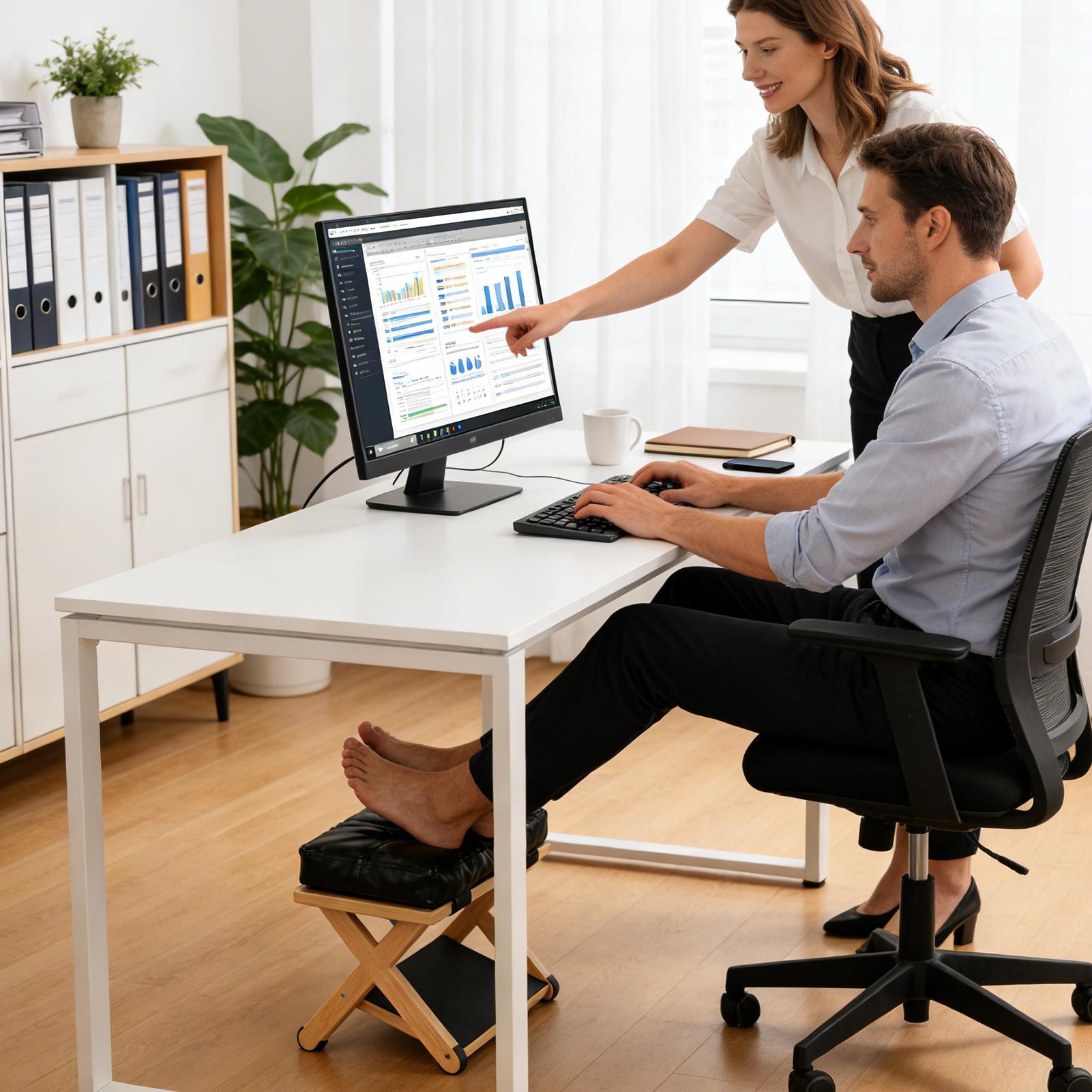 Under Desk Foot Rest Wooden Do - Footrest Under Desk reseña y precio