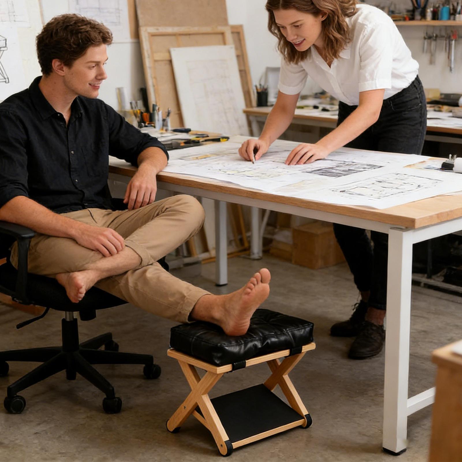Under Desk Foot Rest Wooden Do - Footrest Under Desk reseña y precio