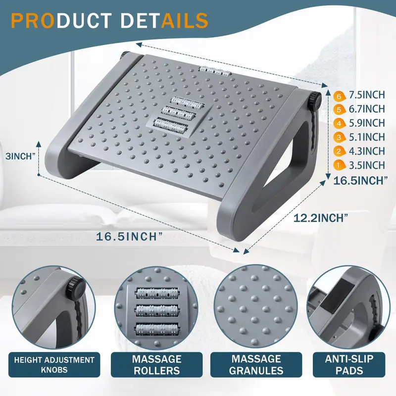 Ergonomic Foot Rest for Under  - Footrest Under Desk reseña y precio