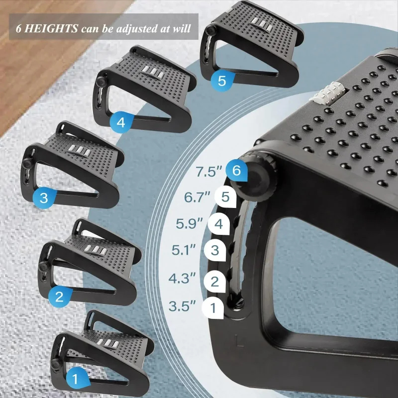 3 Colors Adjustable Under Desk - Footrest Under Desk reseña y precio