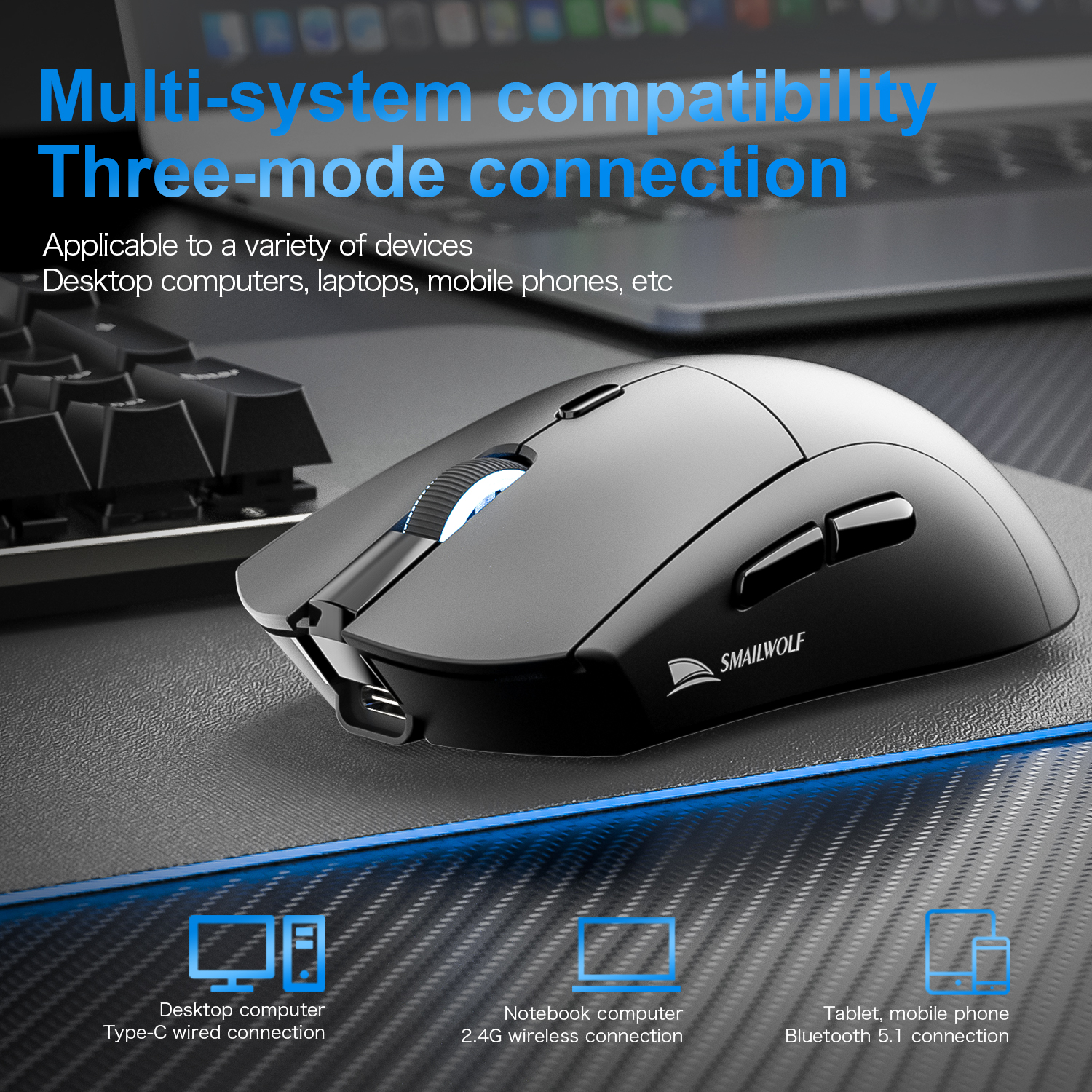 SMAILWOLF RS7 Bluetooth wirele - Esports Gaming Mouse Wireless reseña y precio