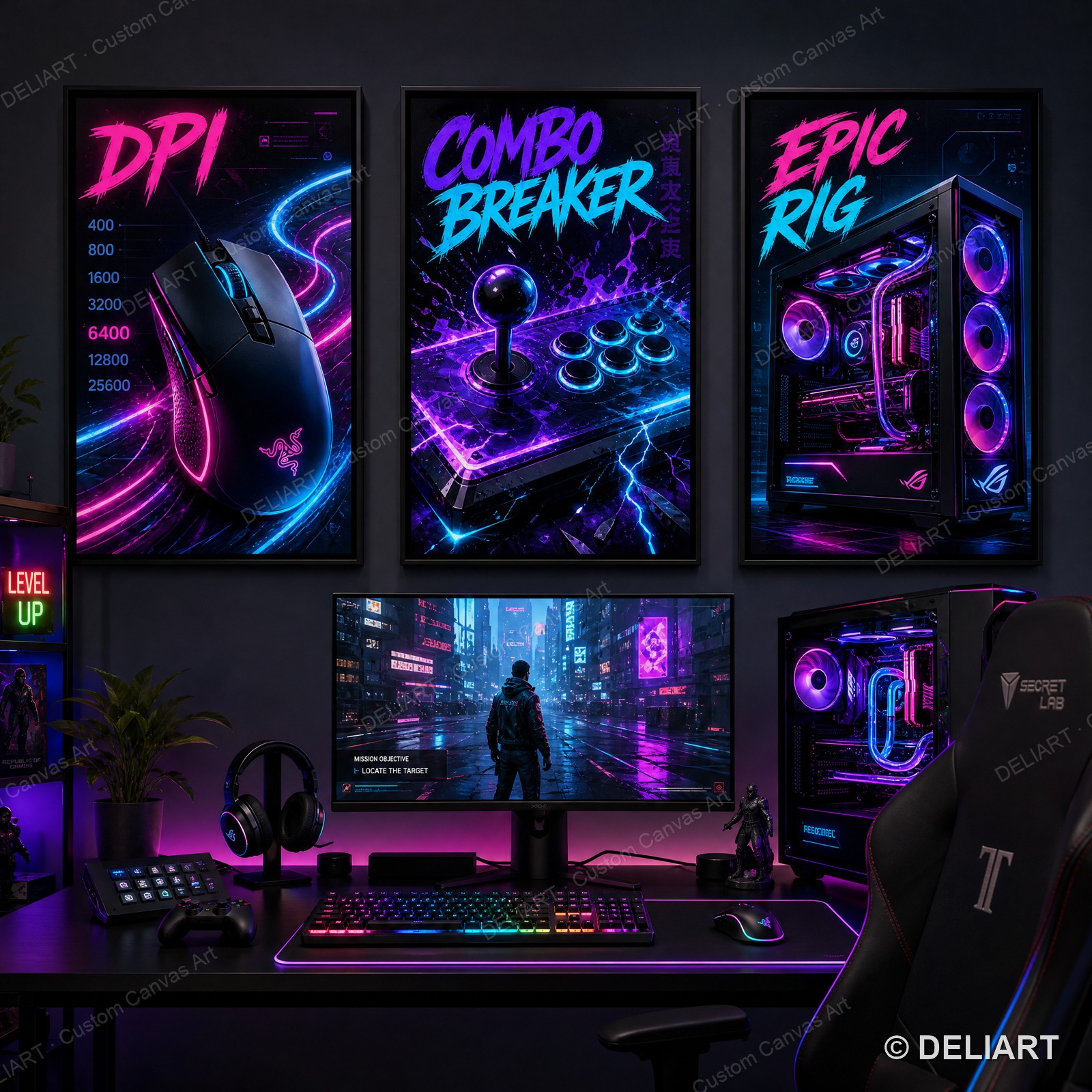 1 & 3 PCS Set Neon Gaming Post - Esports Gaming Pcs reseña y precio