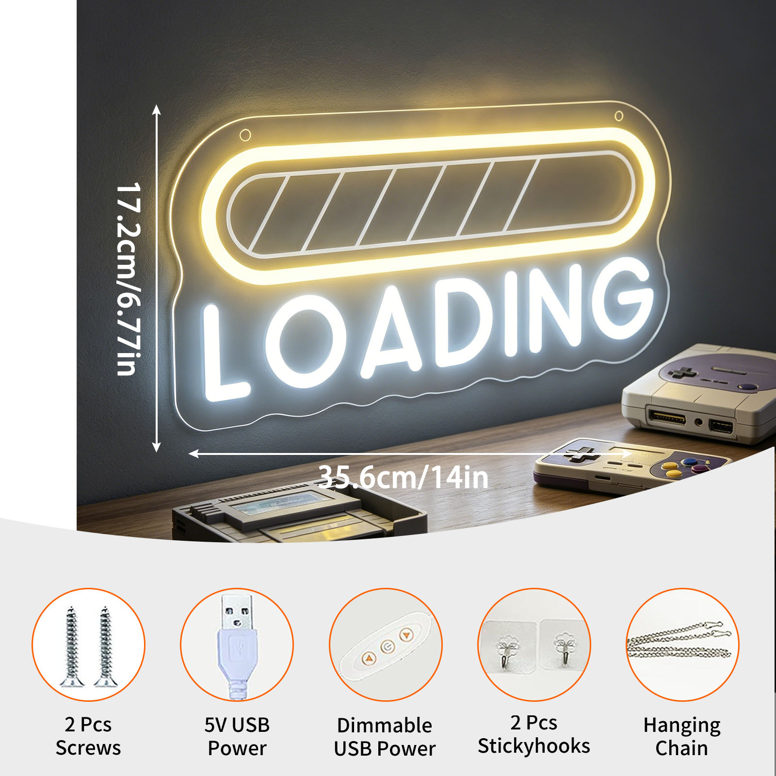 Loading Neon Sign LED USB Dimm - Esports Gaming Setup reseña y precio