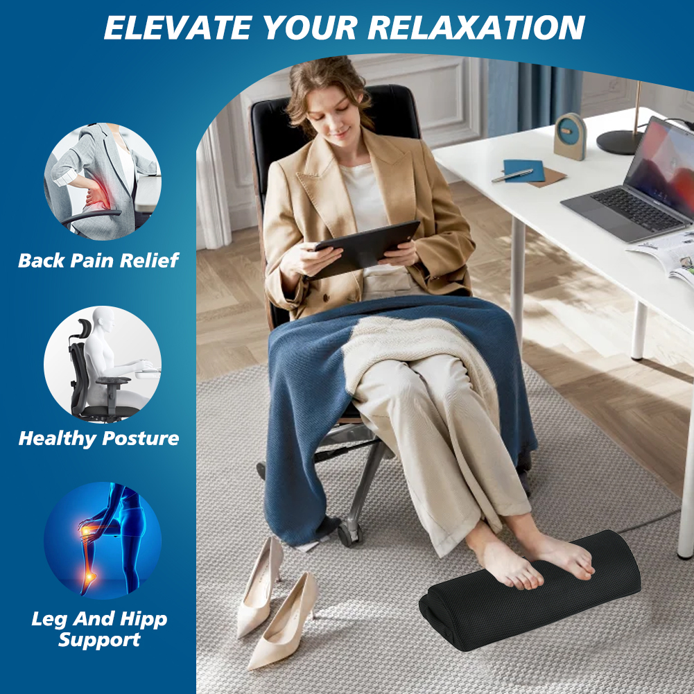 Memory Foam Office Foot Stool  - Footrest Under Desk reseña y precio